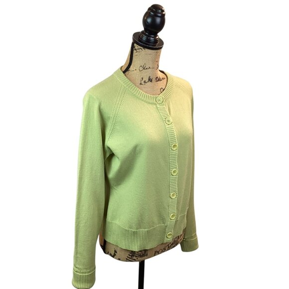 Banana Republic Womens XL Merino Wool Blend Cardigan Sweater Green - Picture 5 of 12